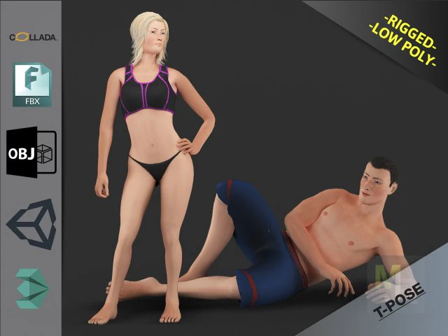 white people pack 3D Model .c4d .max .obj .3ds .fbx .stl .blend 