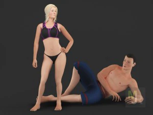 white people pack 3D Model