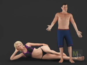 white people pack 3D Model