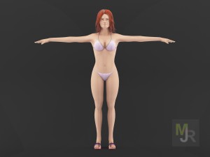 Bikini girl clothes package 3D Model