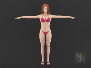 Bikini girl clothes package 3D Model