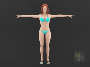 Bikini girl clothes package 3D Model