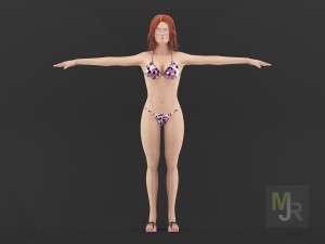 Bikini girl clothes package 3D Model