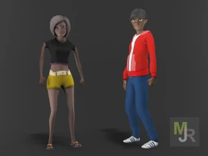 漫画のキャラクターパック1 3Dモデル