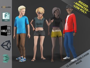cartoon characters pack3 3D Model