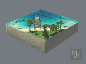 cube beach Model 3D