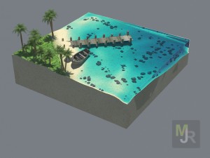 cube beach Model 3D