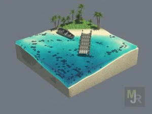 cube beach 3D Model