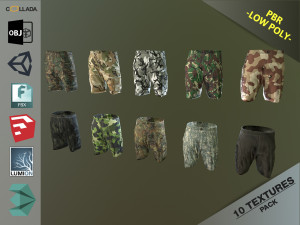 camouflage pants 1 3D Model