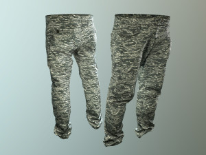 pants loose fit camouflaged pack Model 3D