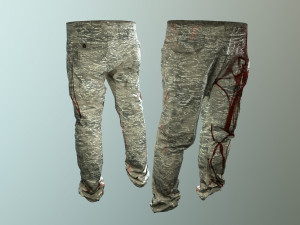 pants loose fit camouflaged pack Model 3D