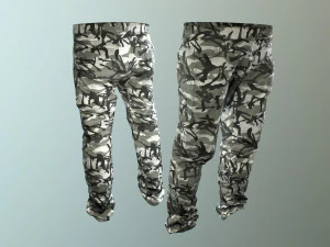 pants loose fit camouflaged pack 3D Model