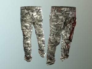 pants loose fit camouflaged pack Model 3D