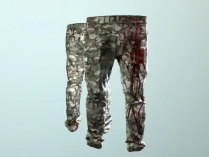 pants loose fit camouflaged pack 3D Model