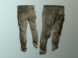 pants loose fit camouflaged pack 3D Model
