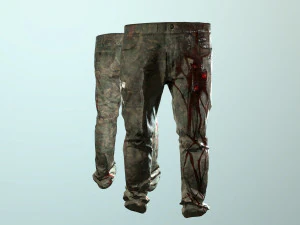 pants loose fit camouflaged pack 3D Model