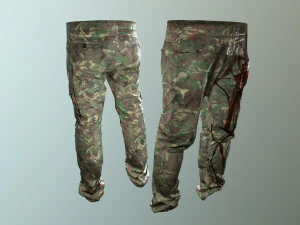 pants loose fit camouflaged pack 3D Model
