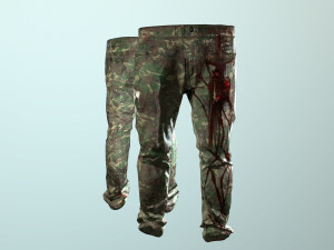 pants loose fit camouflaged pack Model 3D