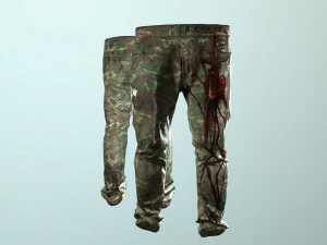 pants loose fit camouflaged pack 3D Model