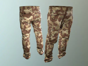 pants loose fit camouflaged pack 3D Model
