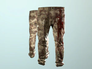 pants loose fit camouflaged pack 3D Model