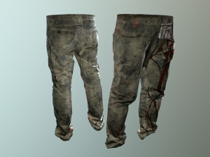 pants loose fit camouflaged pack Model 3D