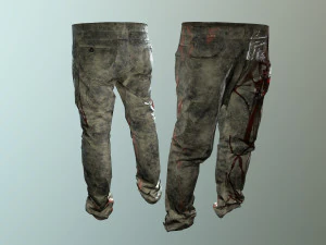pants loose fit camouflaged pack 3D Model