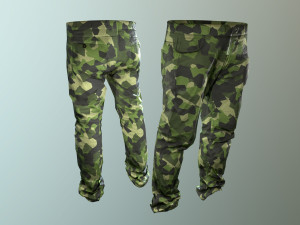 pants loose fit camouflaged pack Model 3D