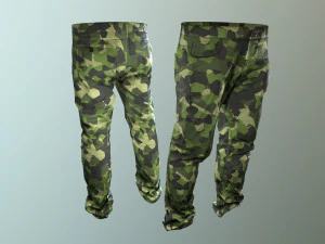 pants loose fit camouflaged pack 3D Model