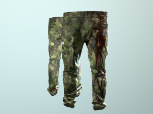 pants loose fit camouflaged pack Model 3D