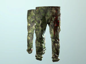 pants loose fit camouflaged pack 3D Model