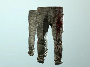 pants loose fit camouflaged pack 3D Model