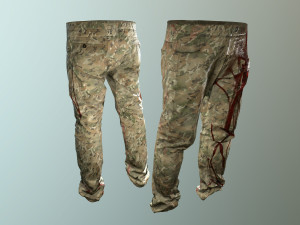 pants loose fit camouflaged pack Model 3D