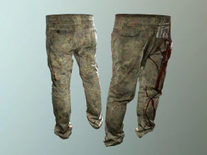 pants loose fit camouflaged pack 3D Model