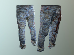 pants loose fit camouflaged pack Model 3D