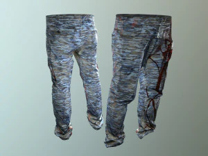 pants loose fit camouflaged pack 3D Model