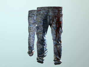 pants loose fit camouflaged pack Model 3D