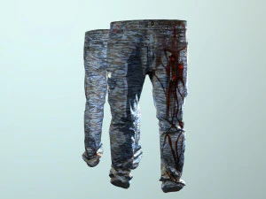 pants loose fit camouflaged pack 3D Model