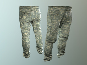 pants loose fit camouflaged pack Model 3D