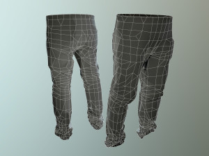 pants loose fit camouflaged pack Model 3D