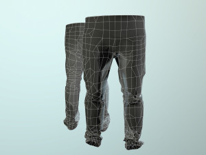 pants loose fit camouflaged pack Model 3D