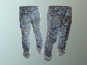 pants loose fit camouflaged pack 3D Model