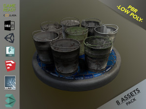 bucket pack 3D मॉडल