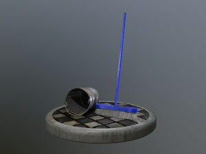 broom brush and bucket pack 3D Модель