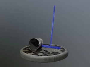 broom brush and bucket pack 3D Model