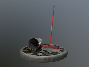 broom brush and bucket pack 3D Модель