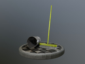 broom brush and bucket pack 3D Модель