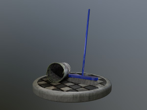 broom brush and bucket pack 3D Модель