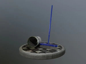 broom brush and bucket pack 3D Model