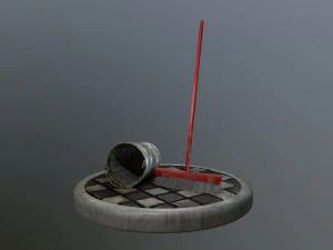 broom brush and bucket pack 3D Model